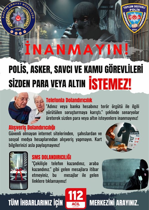  TELEFON DOLANDIRICILIĞINA DİKKAT!